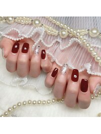 大人ボルドーネイル