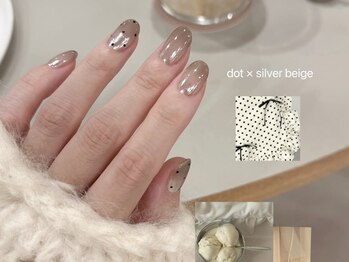 ラクエ(Laque)の写真/リボンやドットが可愛い韓国ガーリーデザイン～ヴィンテージ感たっぷりのニュアンスネイルが得意なサロン*