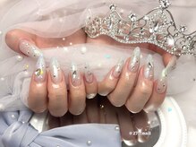 ベルグローアルファネイル(BELLE GROW ALPHA NAIL)/水色キラキラネイル
