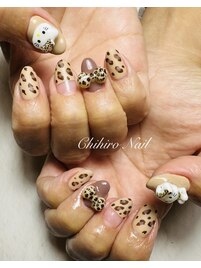 ヒョウ柄ネイル＆キティちゃん
