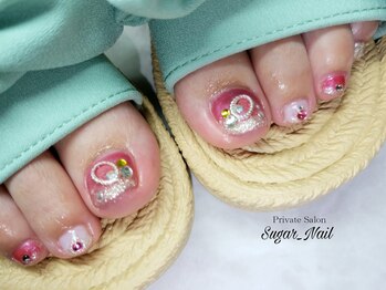 シュガーネイル(sugar nail)/ピンク・ビジューフット