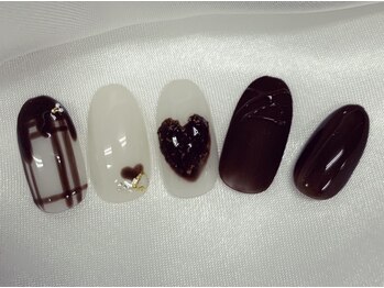バレンタインネイル