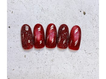 ネイルアンドまつげ リュフェール 五反田(Nail Lufaire)/赤マグ×赤フラッシュ