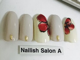 2017秋冬フラワーペイントネイル