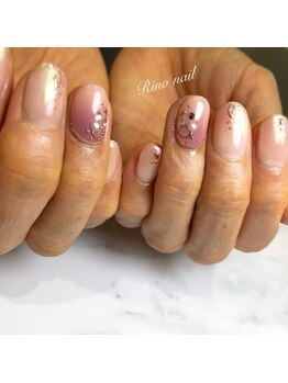 リノ ネイル(Rino nail)/ピンクゴールドネイル