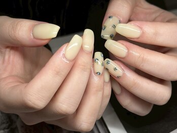 アース ネイルアンドアイラッシュ 甲府昭和店(HAIR & MAKE EARTH Nail&Eyelash)/イエローデザイン¥8900