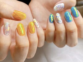 オーロラ×ラメ