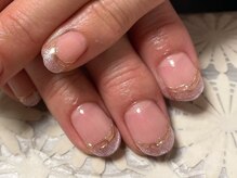 ネイルサロン リュバン ローズ(nailsalon Ruban Rose)/マグネットフレンチメタルライン