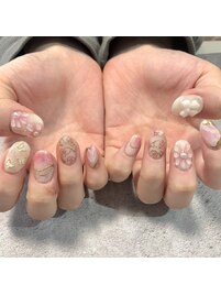 ぷっくりフラワーネイル