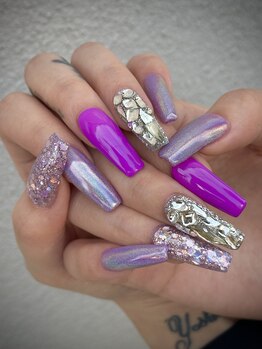 ネイルサイン ラフラフ(NAIL SIGN ROUGH LOUGH)/ゴリッとシンプルパープルガール