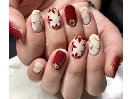 ポインセチアとアクセ風デザイン