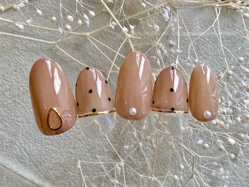 ブレスネイル(brace Nail)/ブラウン×ドット