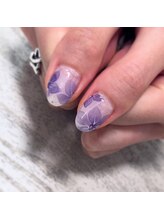 アートルーム チャチャ(artroom chacha)/たらしこみ手描きフラワーネイル