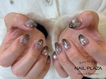 ネイルプラザ 河原町OPA店(NAIL PLAZA)/手描きクロムミラーネイル