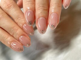 くすみパープル　ラメ　シンプル