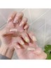 hand☆オフ無料ケア込☆クリアベースミラーネイル 