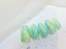 リベレ(LIBELLE)/マーブルネイル/グリーン