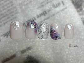 押し花グラデーションネイル