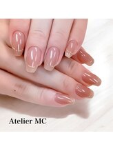 アトリエ エムシー 新富町(Atelier MC)/ワンカラーラメフレンチライン
