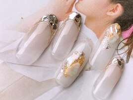 ガラスフレンチネイル♪￥7980