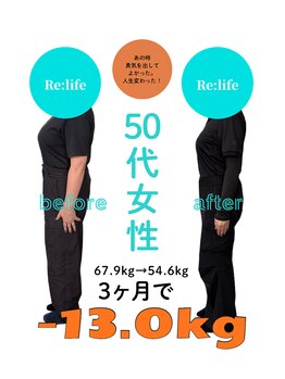 リライフ 岩国店(Re:Life)/50代女性 3ヶ月で-13キロ