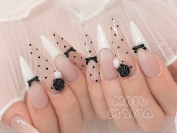 ネイルマフィア 新宿(NAIL MAFIA)/ドット/フレンチ/リボン