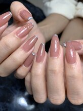 レディグリッター(Lady glitter)/くすみピンク先端ライン