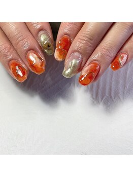 プリュネ(Prune)/オレンジ/ゴールド