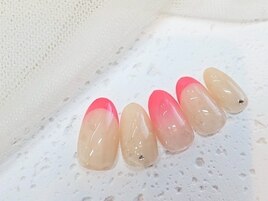 フレンチネイル/ビビッドピンク