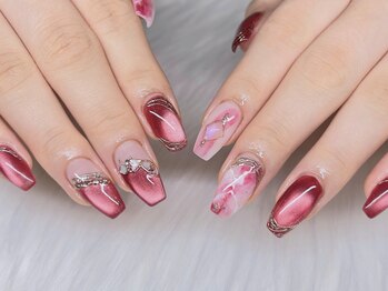 シェルウェリナ(SHeLL WELINA)の写真/【特別な日のネイルもお任せ☆チップスカルプ】理想の長さで美しく映える指先に…エレガントさをプラス♪