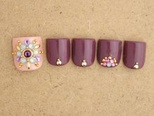 ネイルサロン ブランロール 白金店(Nail Salon Blanl'or)/FOOT　秋色♪ビジュー￥8,760