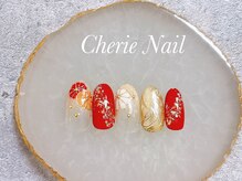 シェリーネイル(Cherie Nail)/花柄お正月ネイル★
