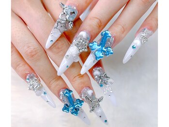 ティアラネイル(TIARA NAIL)の写真/【自店はいつでも付替オフ無料☆】時間無制限10本付け放題！カラー&ラメ何色でも&ストーン使い放題♪