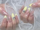 ひまわりカラー/フレンチネイル