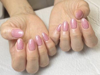 バーガンディ 鶴田(BURGUNDY)/シンプルラメネイル