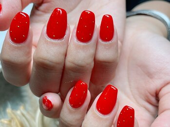 ステムネイル 下北沢(stem nail)/赤　スタッズ