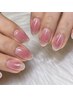 先端ラメグラ付き！じゅわっとチークネイル