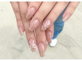 シンプルリボンネイル