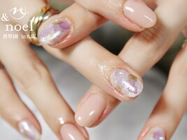 パープル水彩画インクネイル