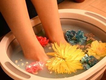 オスマンサス(osmanthus)/足湯に癒されて