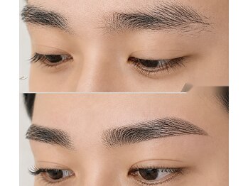 メンズエメローズ 梅田(MEN'S AIMEROSE)の写真/【メンズ眉毛専門】眉毛のプロが創る自然な垢抜け眉へ☆骨格似合わせメンズアイブロウWAX¥3300!