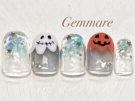 ハロウィンおばけネイル