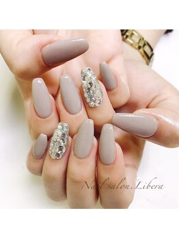 ネイルサロン リベラ(Libera)/グレージュ×埋め尽くし