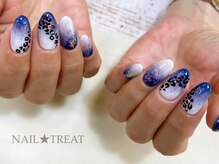ネイルトリート 茨木駅前店(NAIL TREAT)/Wグラデーション×ヒョウ柄