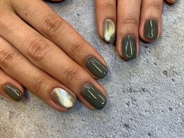 カーキマグネットネイル