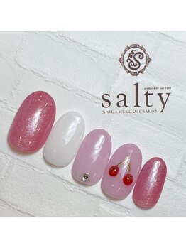 ネイルアンドアイラッシュサロン ソルティ 寺田町(salty)/さくらんぼネイル