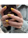 yellow nail×ribbon