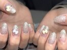 フラッシュネイル×リボンパーツ
