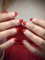 ミイネイル(mii nail)&nbsp;赤ネイルラメライン