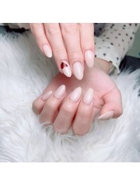 ちゅるんベージュ×べっ甲ハート
